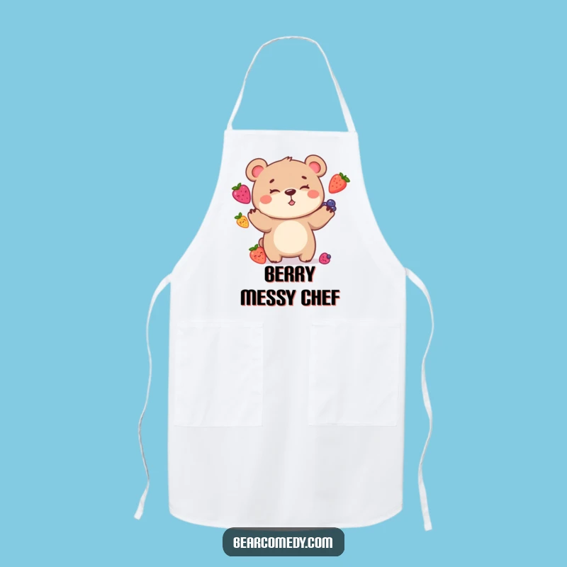 Funny Bear Juggling Apron: Goofy Character Kitchenwear for the Perfect Funny Gift!