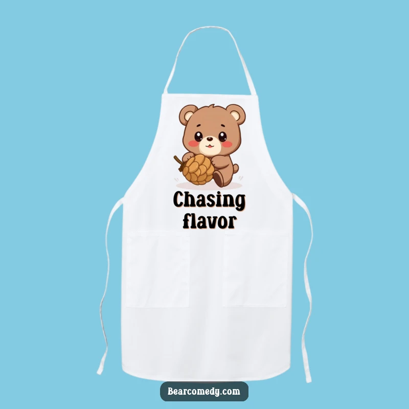 Funny Chasing Bear Apron - Cook with Playful Spirit in the Kitchen!
