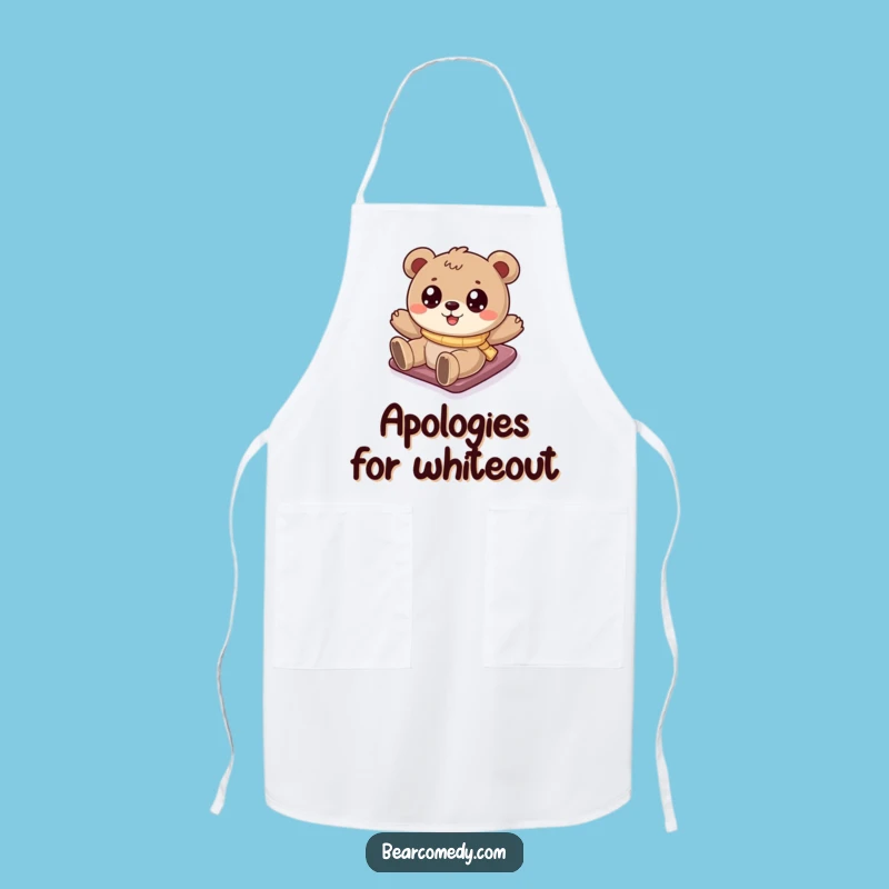 Cook Up Some Fun: Funny Bear Snowy Hill Sliding Apron