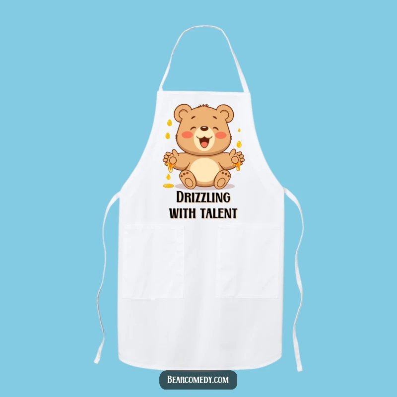 Funny Bear Catching Honey Apron: Cook with Sweet, Funny Flair