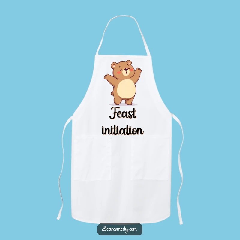 Funny Hungry Bear Apron: Kitchen Wear With Dancing Bear, Ideal Funny Gift for Cooks