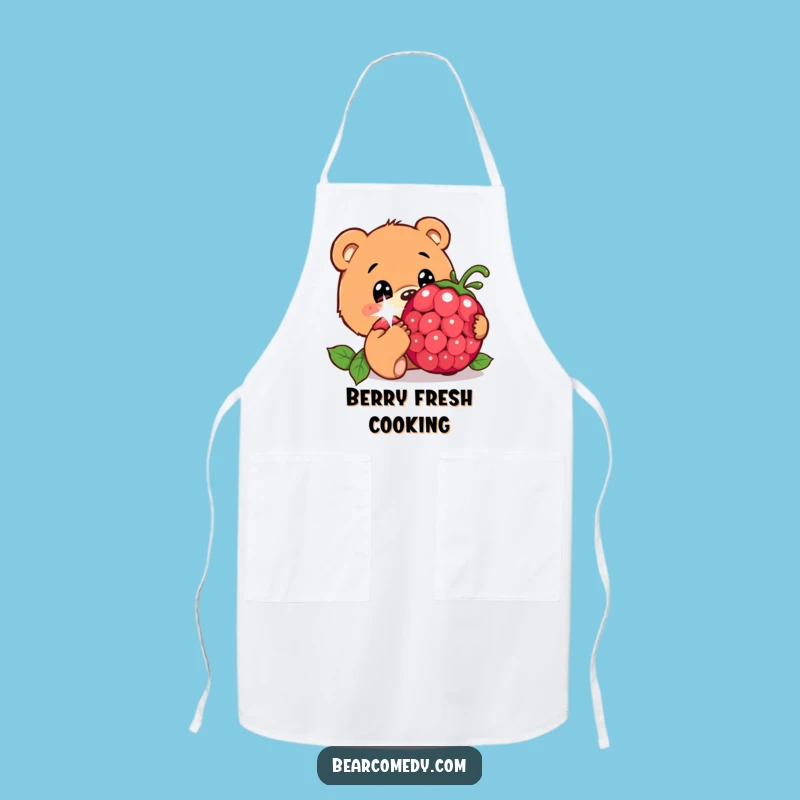 Funny Bear Baker's Berry Apron: Cook with Curiosity and Charm