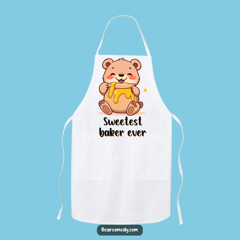 Funny Bear Honey Hug Apron: Kitchen Wear With Happy Bear, Ideal Funny Gift for Bakers