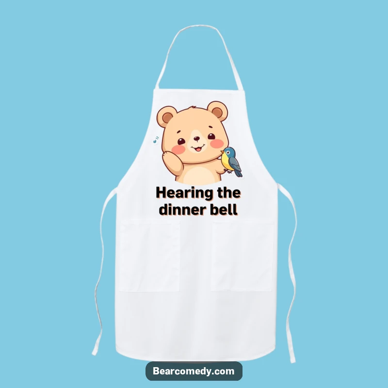 Funny Bear Listening Apron: Sweet Animal Kitchenwear for the Perfect Funny Gift!