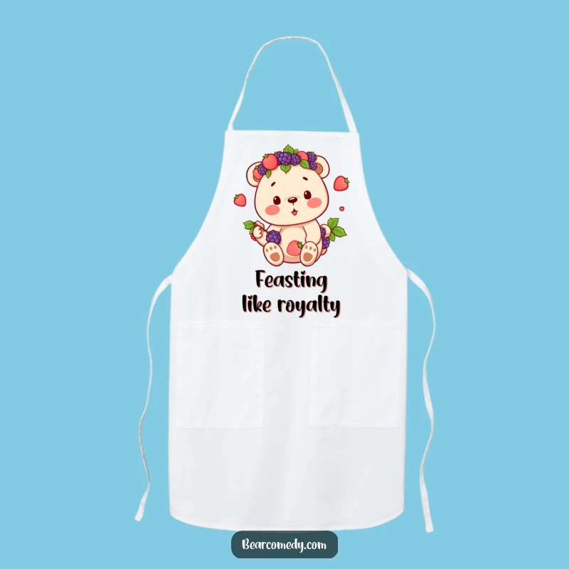 Funny Berry Crown Bear Apron - Cook and Savor with This Hilarious Kitchen Companion!