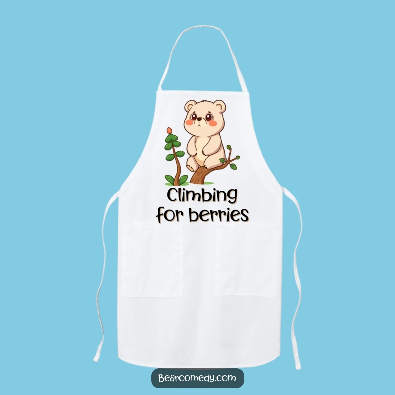 Funny Determined Bear Climbing Apron: Conquer Your Culinary Tasks