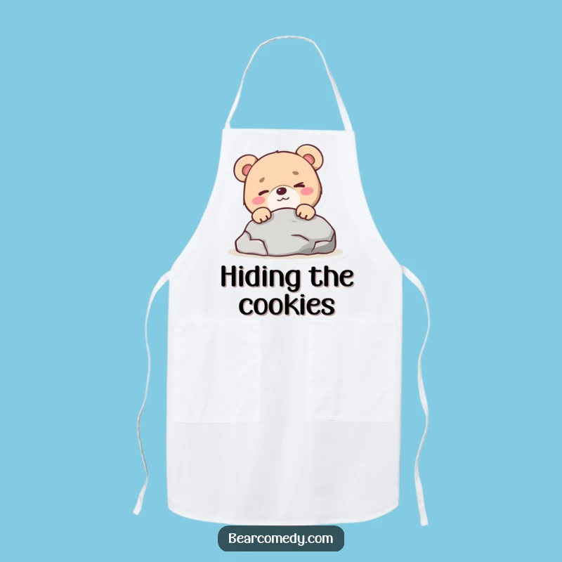 Funny Mischievous Bear Wink Apron: Cook Up Some Fun