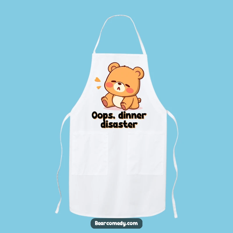 Funny Oops Bear Apron - Kitchen Fun & Comical Protection for Messy Chefs!
