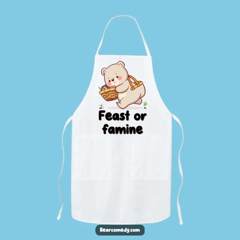 Funny Picnic Bear Apron: Cook Up Laughs with This Hilarious Kitchen Mishap Design