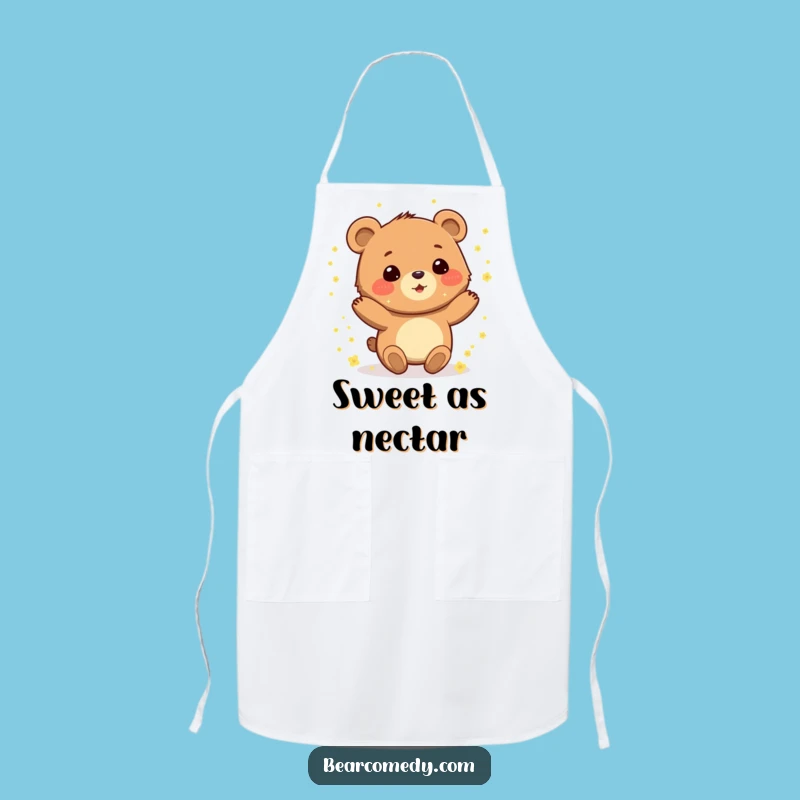 Funny Pollen Bear Apron: Cook Up Smiles with This Nature-Inspired Kitchen Essential