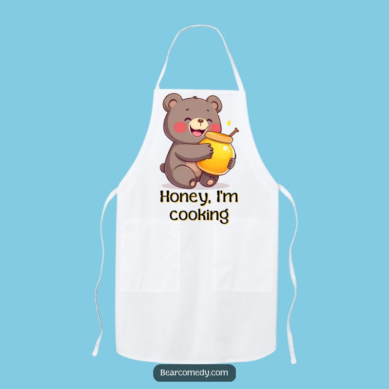 Funny Honey Bear Apron: Cook Up Smiles with Sweet, Hilarious Kitchen Style