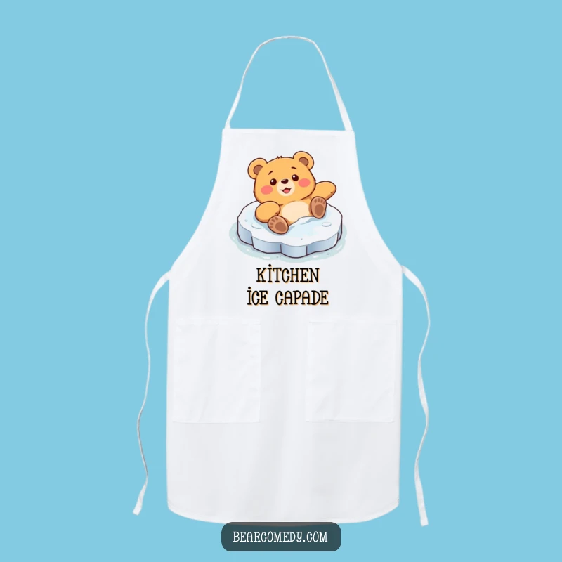 Funny Bear Winter Chef Apron: Cook with Comical Slides