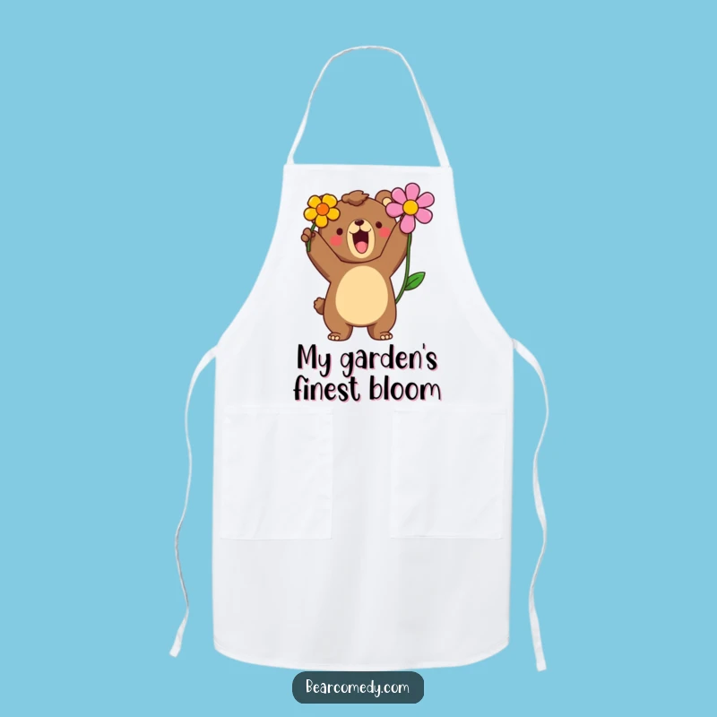 Funny Bear Apron - Kitchen Roar, Flower Holder Chef Humor