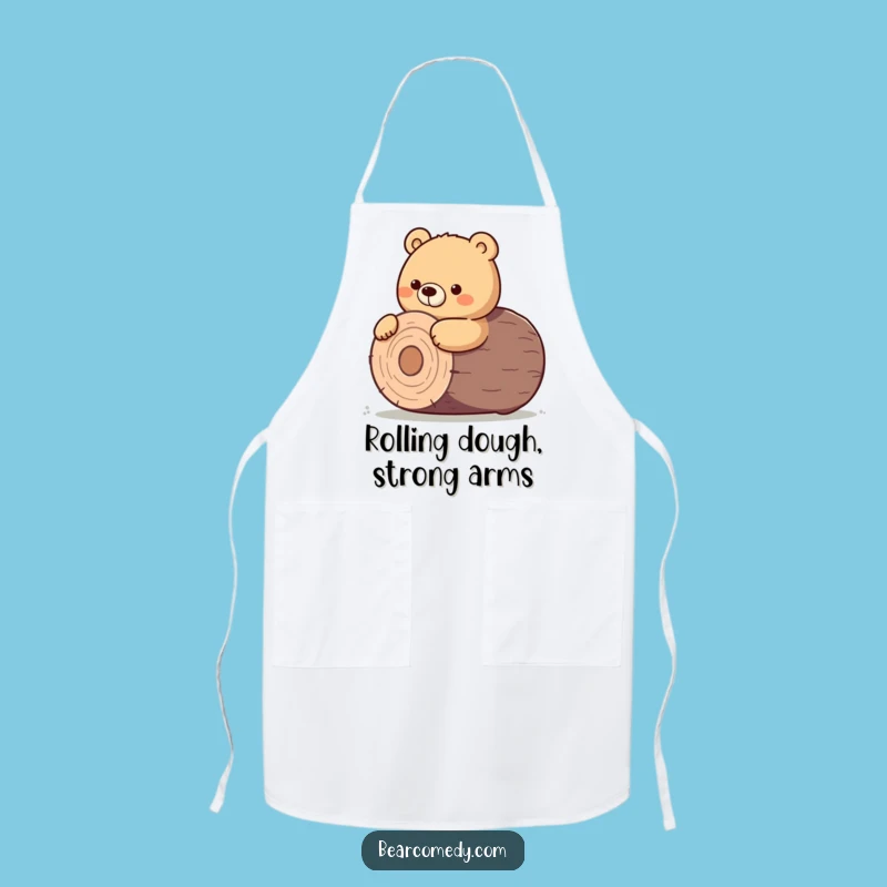Funny Bear Apron - Kitchen Log Roll Effort, Determined Chef Gift