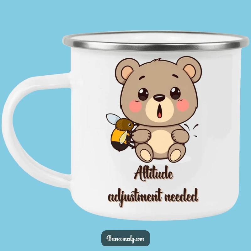 Funny Bear Bee Boost Camping Mug: Surprised Bear Lift, Outdoor Laughs Funny Gift!
