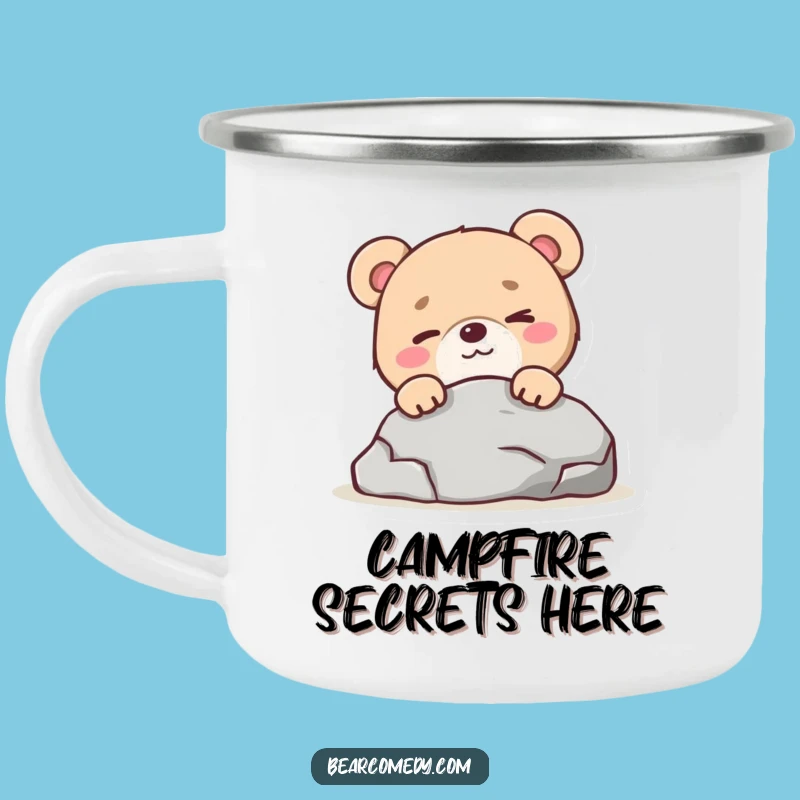 Durable Funny Mischievous Bear Wink Camping Mug: Your Secret Adventure Buddy