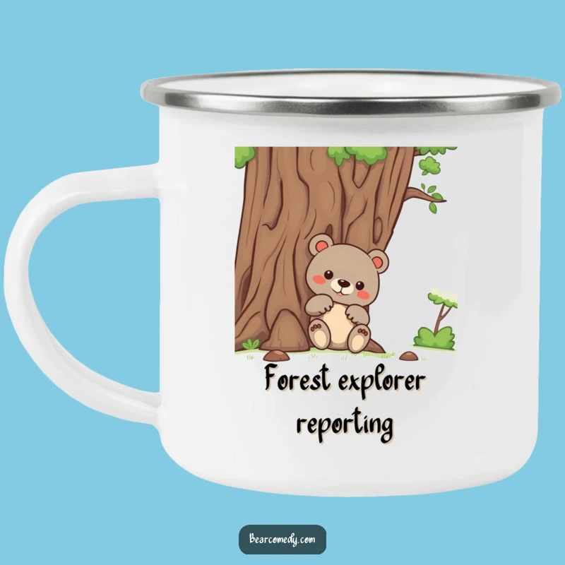 Explore Your Surroundings: Funny Bear Peeking Camping Mug