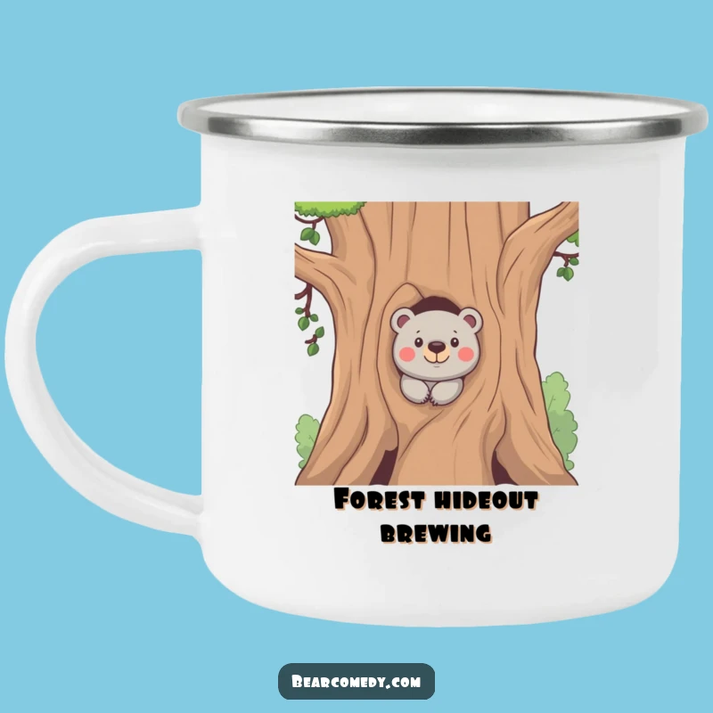 Funny Mischief Bear Camping Mug - Durable & Comical Mug for Sneaky Sips!