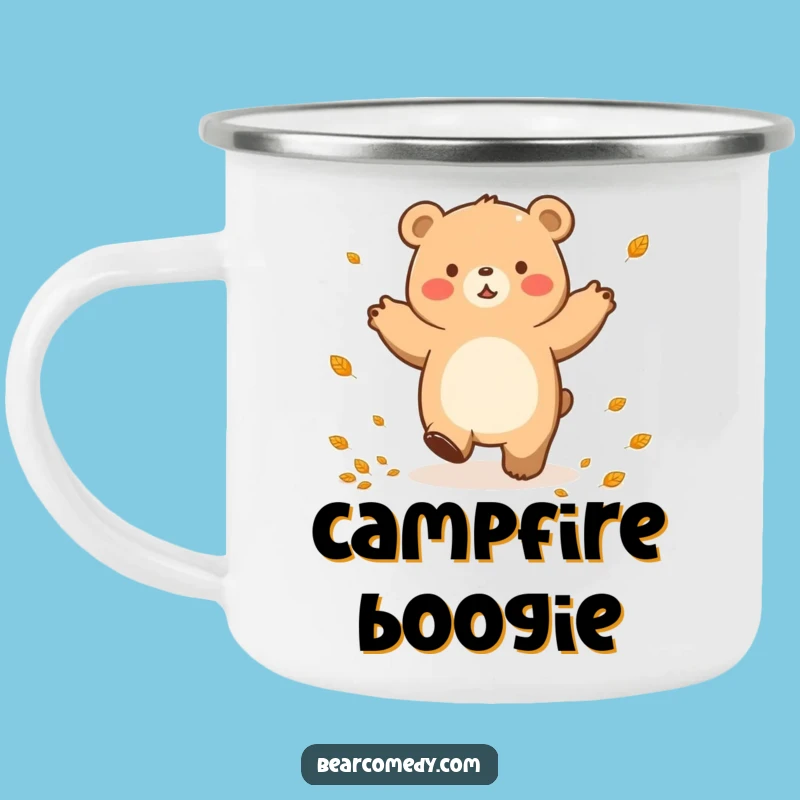 Funny Autumn Bear Dance Camping Mug: Your Hilarious Companion for Fall Adventures