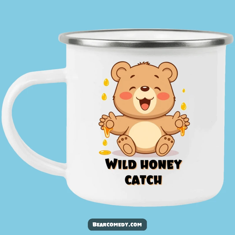 Funny Bear Catching Honey Camping Mug: Your Sweet Adventure Companion