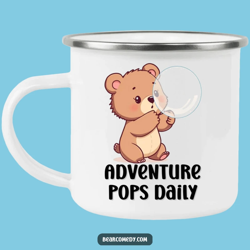 Funny Bear Cub Bubble Camping Mug: Hilarious Companion for Outdoor Play