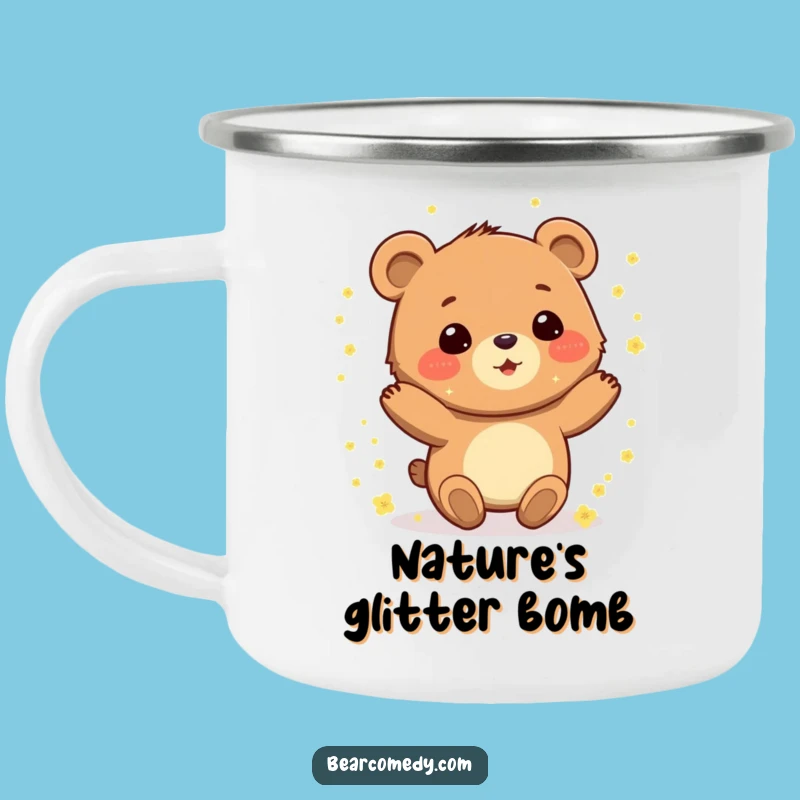 Funny Pollen Bear Camping Mug: Adventure-Ready Joy for Your Outdoor Escapades, Great Gift
