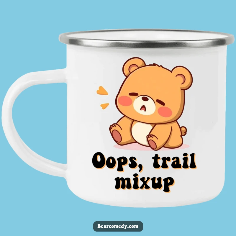Funny Oops Bear Camping Mug - Durable & Comical Mug for Outdoor Adventures!