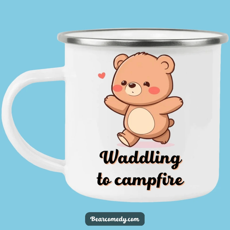 Durable Funny Delighted Bear Waddle Camping Mug: Your Cheerful Adventure Buddy