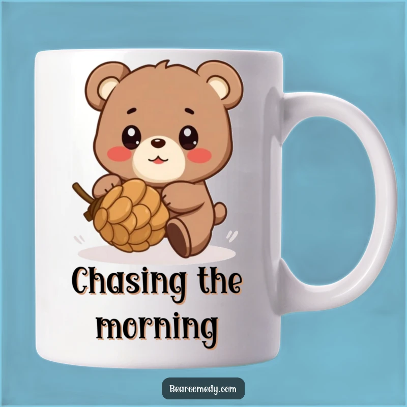 Funny Chasing Bear Mug - Delight in Playful Pursuit with This Hilarious Gift!