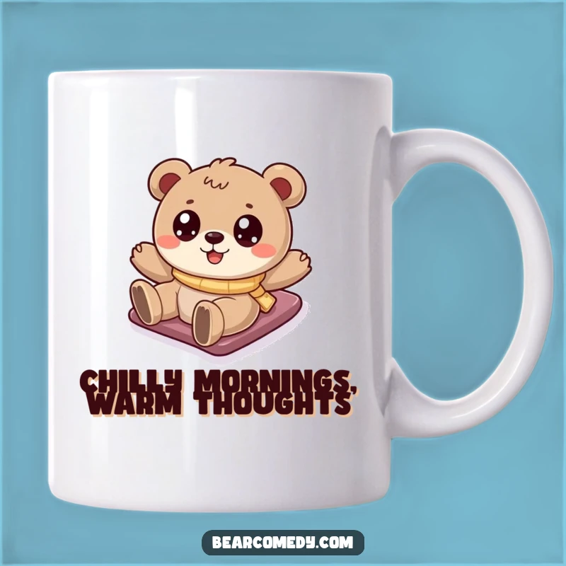 Funny Snowy Bear Slide Mug - Hilarious Winter Fun Gift