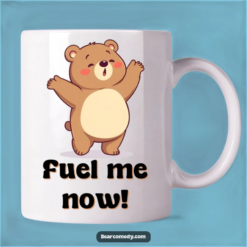 Funny Hungry Bear Dance Mug: Bear With Rumbling Tummy, Perfect Funny Gift For Foodies