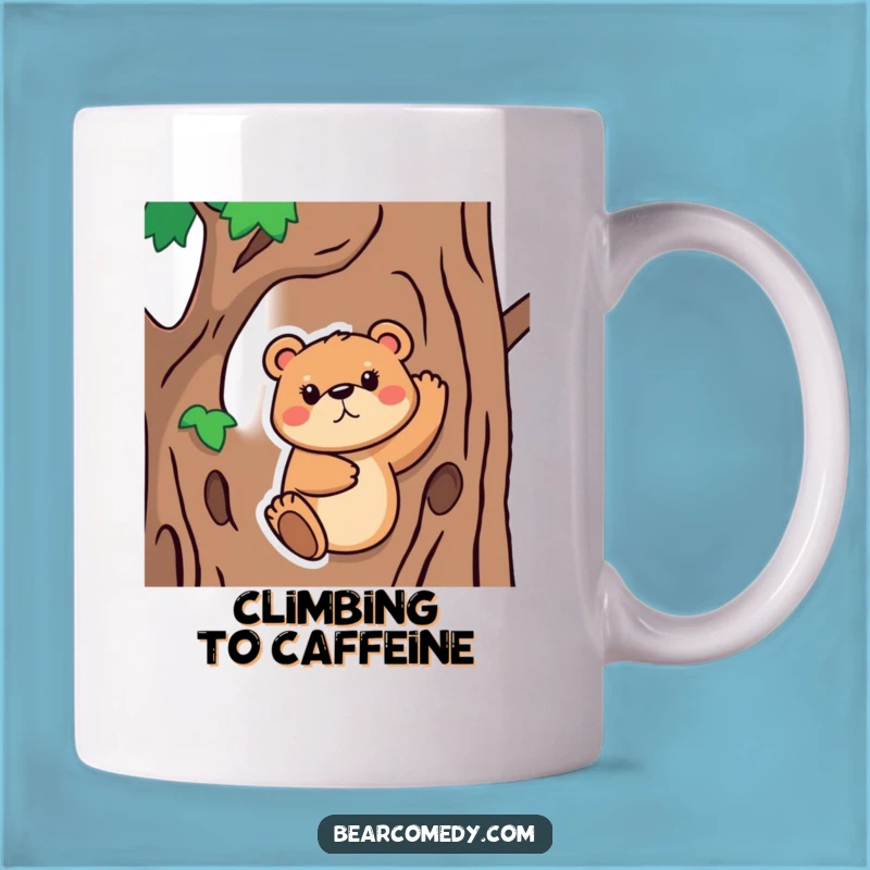 Funny Bear Climbing Mug: Determined Animal Design for the Perfect Funny Gift!