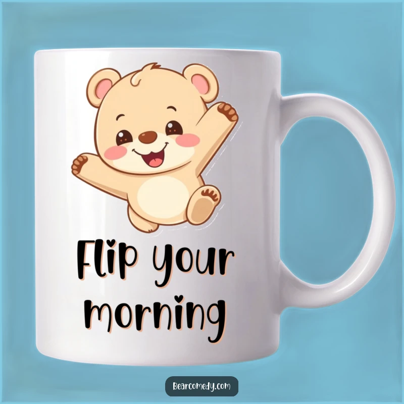 Funny Bear Cub Somersault Mug: Hilarious Gift for Energetic Fun