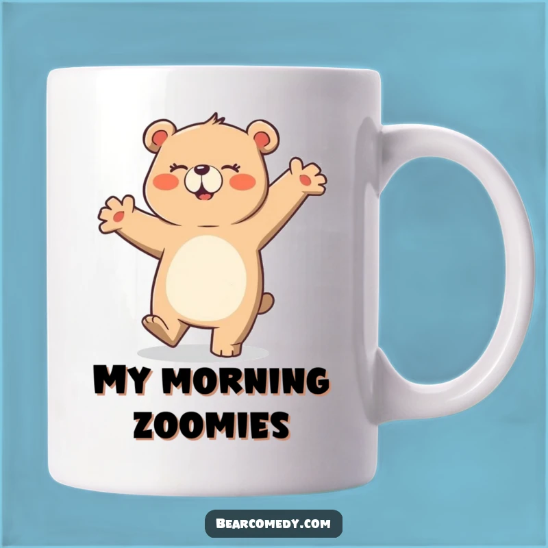 Funny Bear Dancing Mug: Clumsy Cartoon Character Gift for Joyful Moments