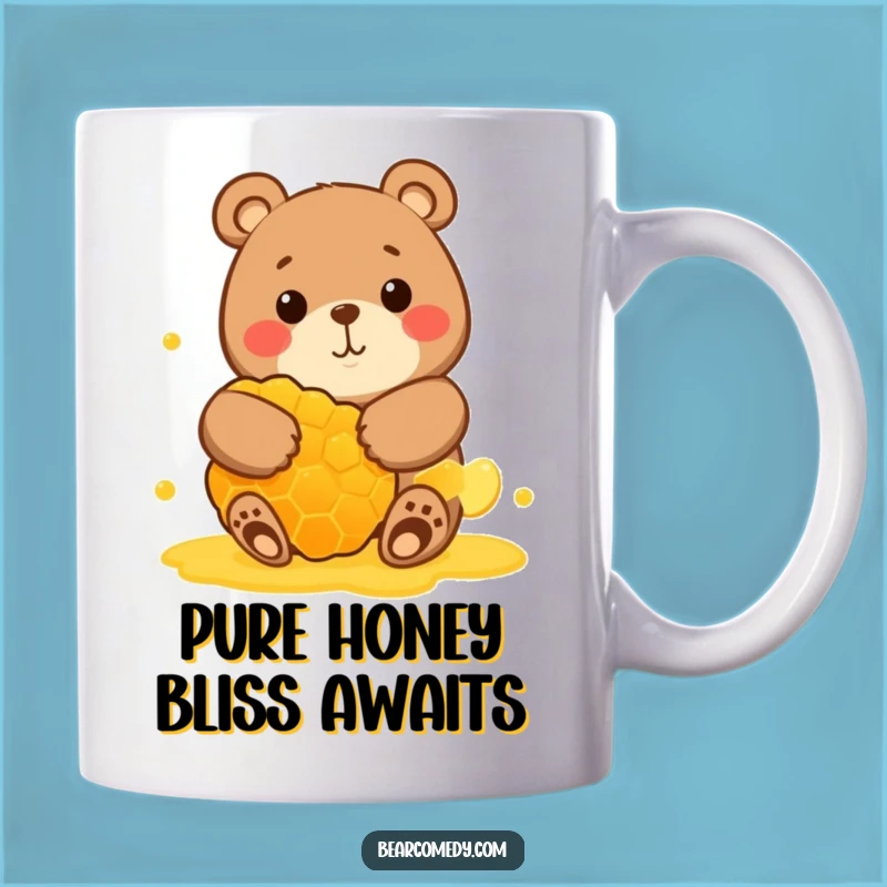 Funny Bear Hugging Honeycomb Mug: A Delightful and Funny Gift for Bear and Honey Lovers