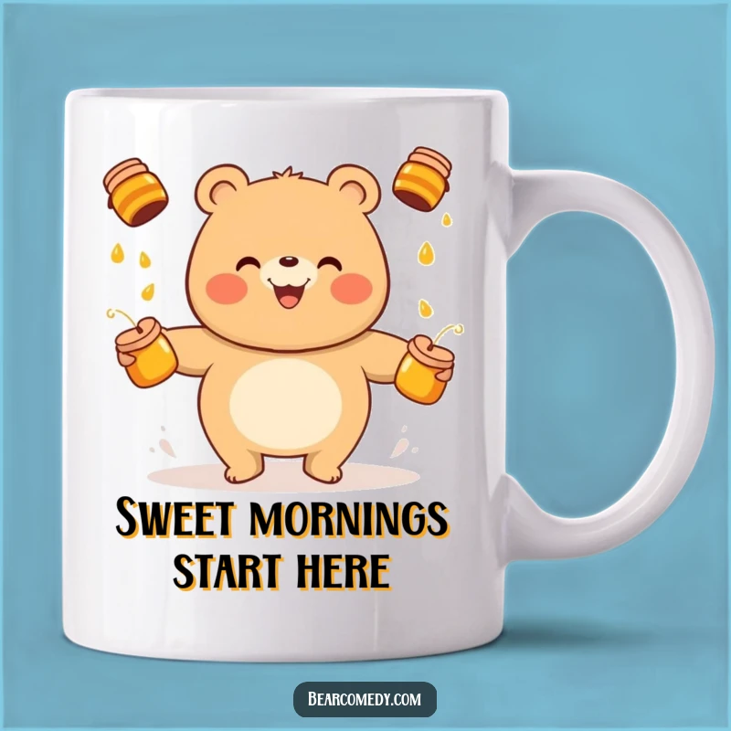 Funny Bear Juggling Honey Pots Mug - A Hilarious Gift for Bear Lovers