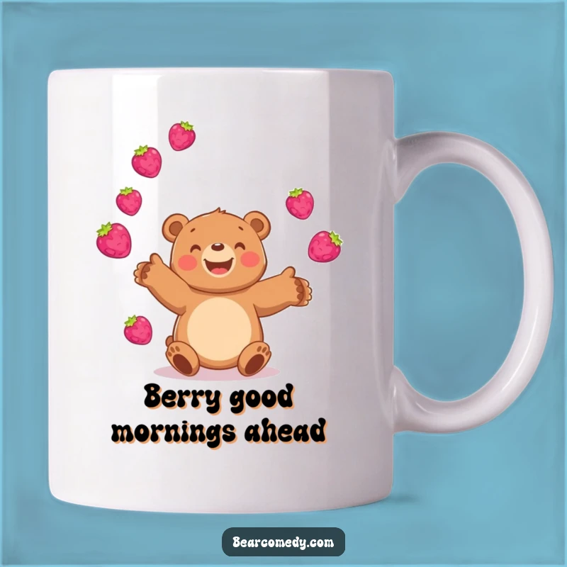 Funny Berry Juggling Bear Mug - Hilarious Fruit Fun Gift