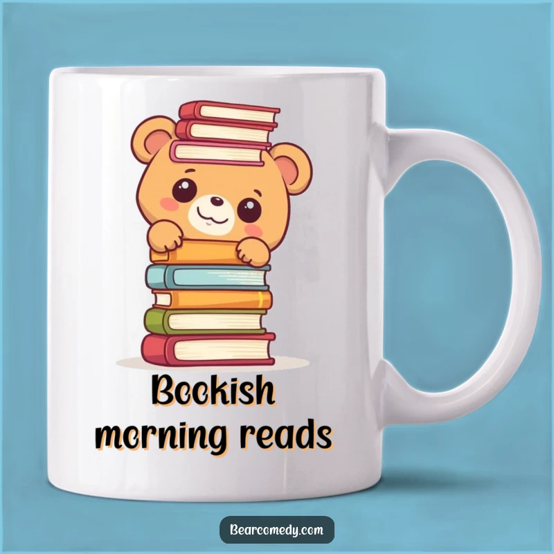 Funny Bookworm Bear Mug: Hilarious Gift for Avid Readers & Bibliophiles!