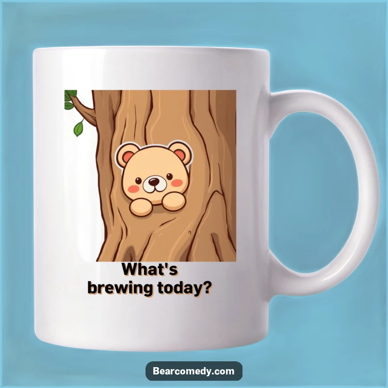 Funny Curious Bear Peeking Mug - A Hilarious Surprise Gift for the Inquisitive!