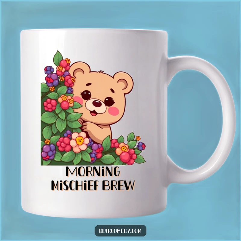 Funny Mischievous Bear Mug: A Playful and Funny Gift from the Bushes
