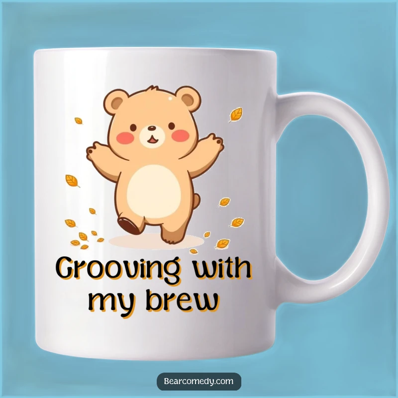 Funny Autumn Bear Dance Mug: Celebrate Fall with Hilarious, Cozy Vibes