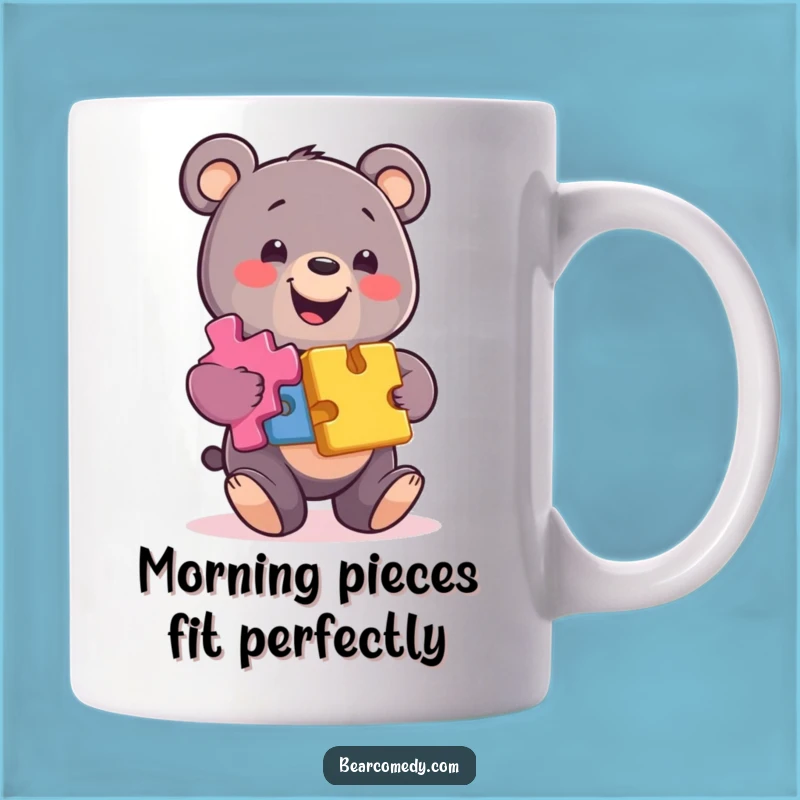 Funny Puzzle Bear Mug - Hilarious Gift for Problem Solvers