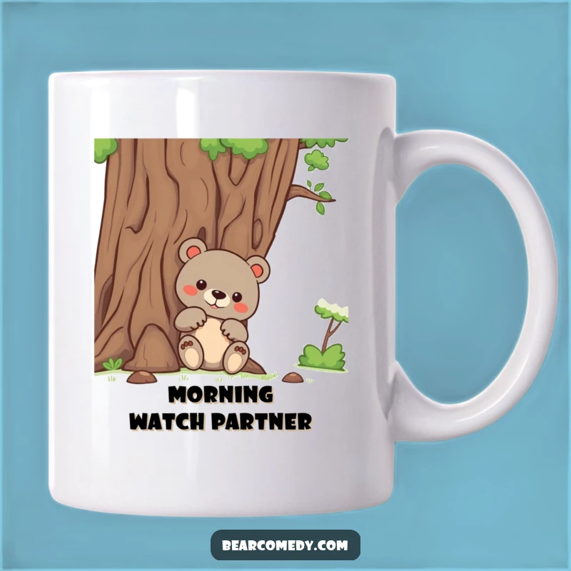 Funny Curious Bear Mug - Hilarious Peek-a-Boo Gift
