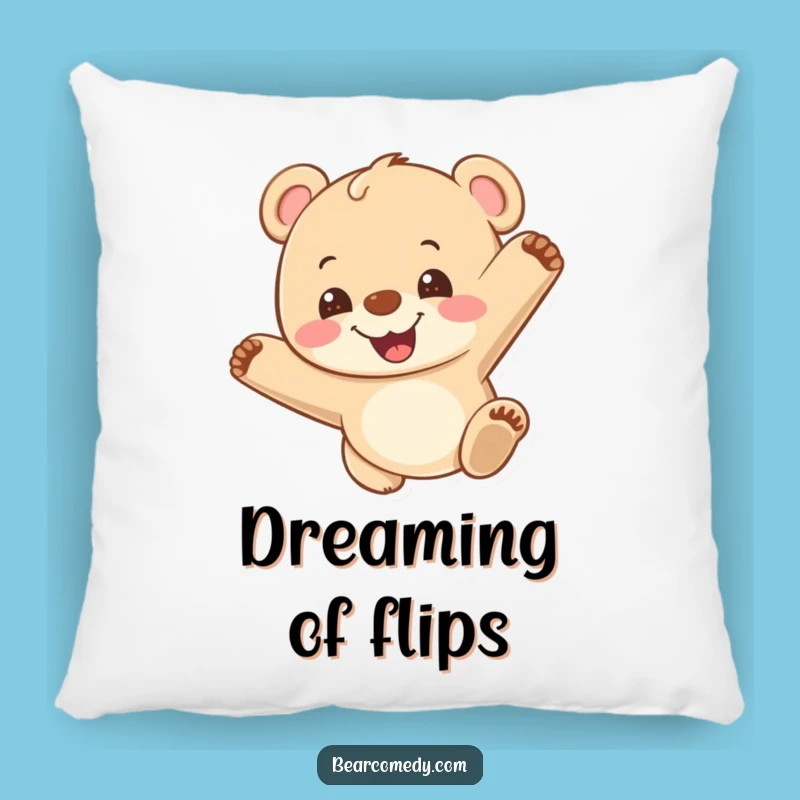Funny Bear Cub Somersault Pillow: Soft and Hilarious Comfort Accent