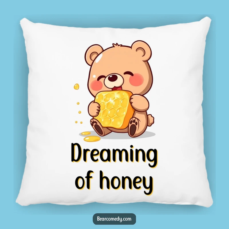 Funny Honey Bear Pillow: Happy Bear, Giant Honeycomb Comfort, Gift