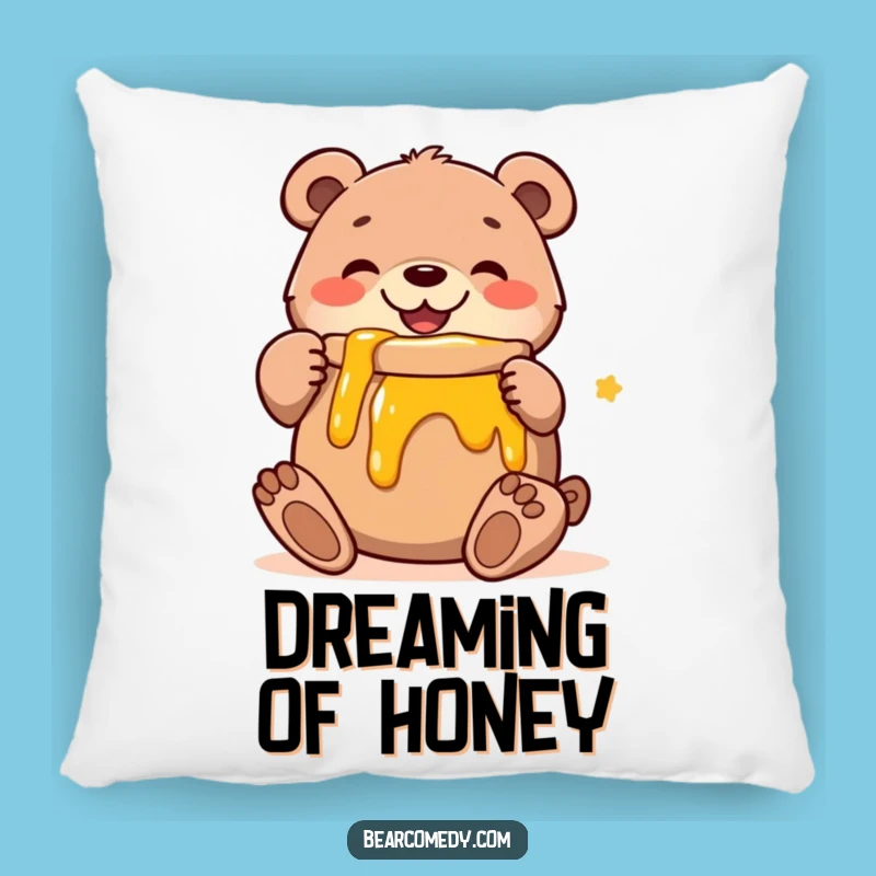 Funny Bear Honey Hug Pillow: Soft Cushion With Joyful Bear, Great Funny Gift for Comfort