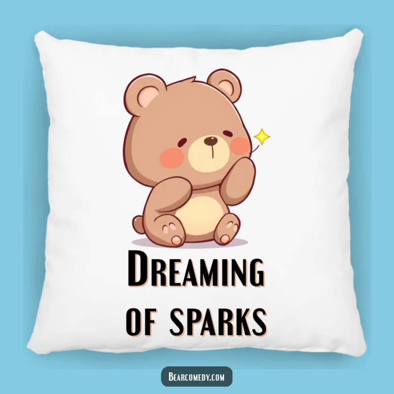 Funny Curious Bear Firefly Pillow: Cuddle Up with Nighttime Wonder