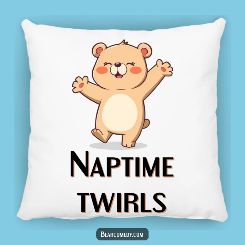 Funny Bear Dancing Pillow: Clumsy Cartoon Comfort for Humorous Spaces