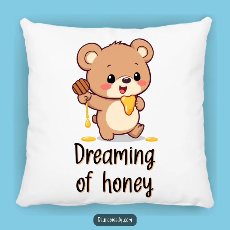 Funny Bear Honey Pillow: Soft Cushion of Comical Trip, Cozy Funny Gift