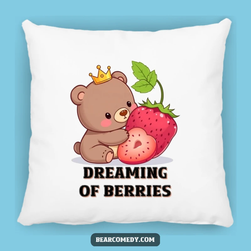 Funny Bear King Pillow: Soft Royal Cushion, Cozy Funny Gift